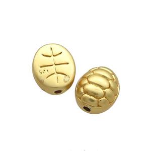 Copper Tortoise Beads Unfade Gold Plated, approx 8-9.5mm