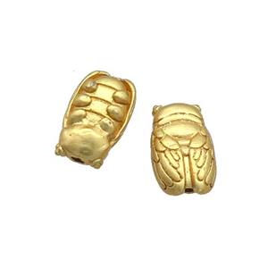 Copper Cicada Beads Unfade Gold Plated, approx 7-11.5mm