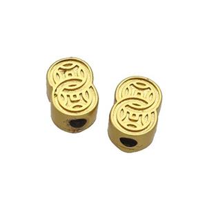Copper Coin Beads Unfade Gold Plated, approx 6.5-10mm
