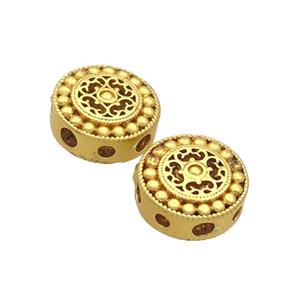 Copper Coin Button Beads Unfade Gold Plated, approx 10mm