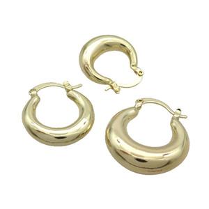 Copper Latchback Earring Polished Hollow Gold Plated, approx 22mm