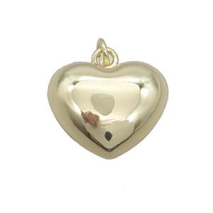 Copper Heart Pendant Polished Hollow Gold Plated, approx 20mm
