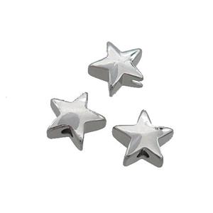 Copper Star Beads Platinum Plated, approx 7mm