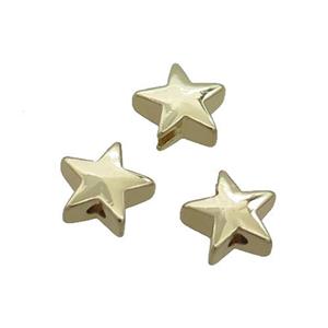 Copper Star Beads Gold Plated, approx 7mm