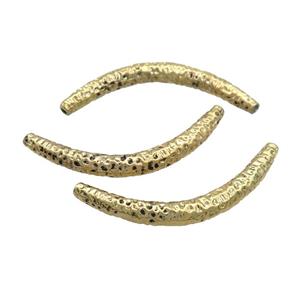Tibetan Style Zinc Tube Beads Curved Antique Gold, approx 5-50mm