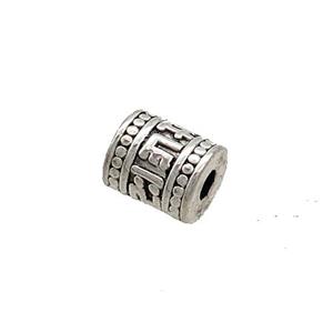 Tibetan Style Zinc Tube Beads Antique Silver, approx 6-7mm