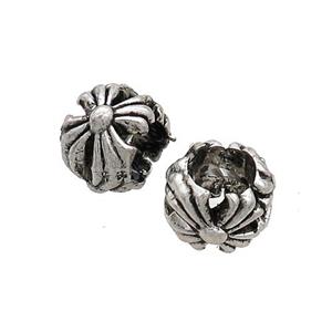 Tibetan Style Zinc Round Beads Large Hole Antique Silver, approx 7.5-10mm, 5mm hole