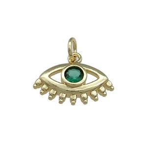 Copper Eye Pendant Pave Zircon Gold Plated, approx 8-17mm