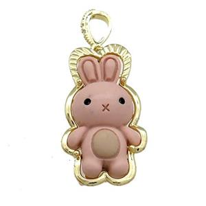 Coffee Resin Rabbit Pendant Gold Plated, approx 18-35mm
