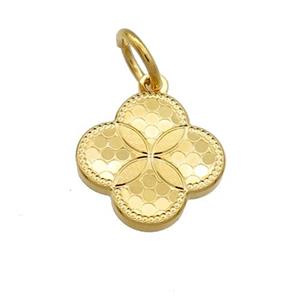 Copper Flower Pendant Unfade 18K Gold Plated, approx 14mm