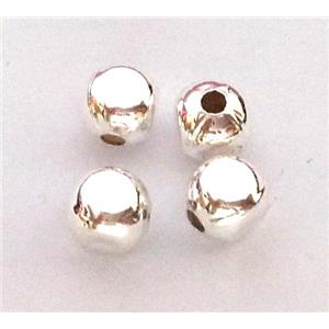 spacer copper bead, silver plated, approx 2.5x2.5mm