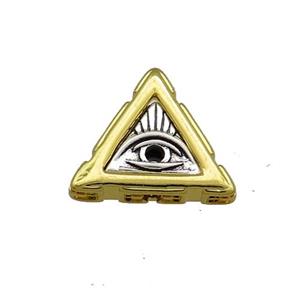 Copper Triangle Evil Eye Charms Beads Antique Silver Gold, approx 15mm