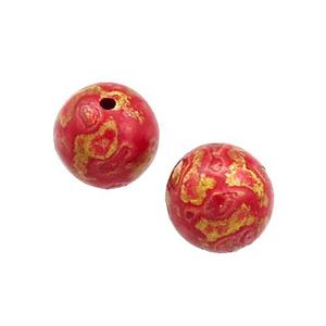 Wood Beads Red Painted Smooth Round, approx 9mm dia