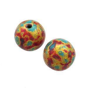 Wood Beads Rainbow Painted Smooth Round, approx 11mm dia