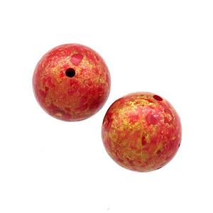 Wood Beads Orange Painted Smooth Round, approx 10-11mm dia