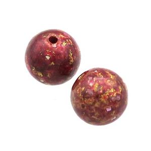 Wood Beads DarkRed Painted Smooth Round, approx 10-11mm dia