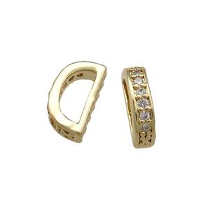 Copper Bail Pave Zircon 18K Gold Plated, approx 5-9mm