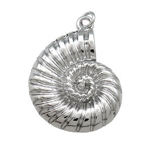 Copper Ammonite Charms Pendant Shell Platinum Plated, approx 25-30mm