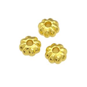 Alloy Rondelle Beads Gold Plated, approx 4x7mm