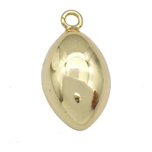 Copper Rice Pendant Hollow Gold Plated, approx 12-20mm