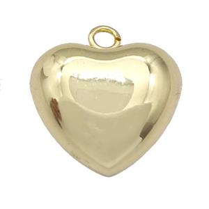 Copper Heart Pendant Hollow Gold Plated, approx 20mm