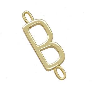 Copper Connector Letter-B Gold Plated, approx 7-15mm