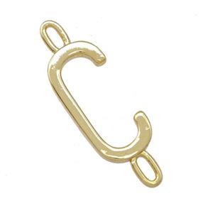 Copper Connector Letter-C Gold Plated, approx 7-15mm