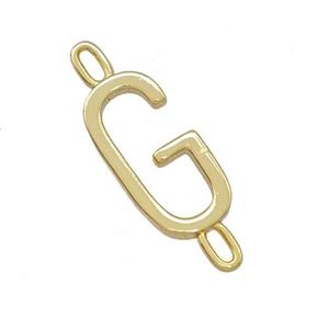 Copper Connector Letter-G Gold Plated, approx 7-15mm