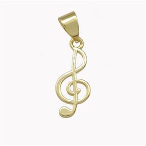 Musical Note Charms Copper Treble Clef Pendant Gold Plated, approx 7-15mm