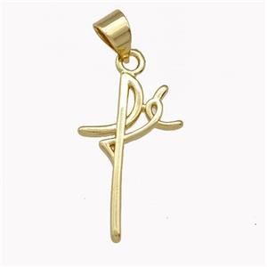 Spanish Faith Cross Charms Copper Pendant Gold Plated, approx 12-21mm