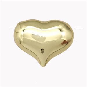 Copper Heart Beads Hollow Gold Plated, approx 30mm