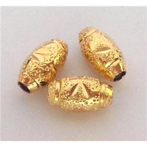 colorfast copper bead, gold plated, approx 5x10mm