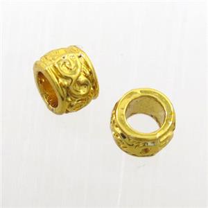 alloy rondelle beads, colorfast, gold plated, approx 5.5mm, 3mm hole