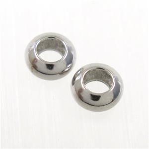 rondelle copper spacer beads, platinum plated, approx 6mm, 3mm hole