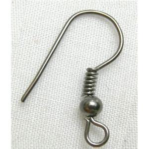 black Earring Hook, iron, 18mm high