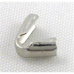end of cord, iron claw, platinum plated, approx 3.8mm