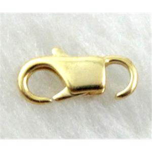 Lobster Clasp, copper, golden plated, 6x14mm