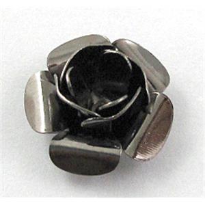 Rose bead, copper, Black color, 16mm dia, copper