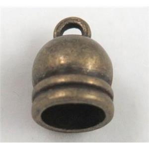 alloy tassel bail pendant, bellcaps, antique bronze, approx 12x16mm