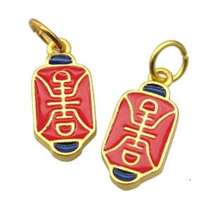 alloy pendant with enamel, gold plated, approx 10-18mm