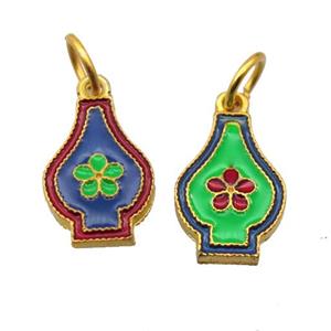 alloy pendant with enamel, gold plated, approx 11-16mm