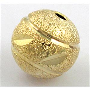 stardust beads, copper, gold plated, round, matte, 8mm dia
