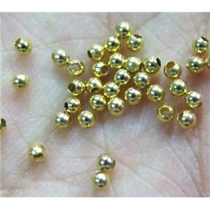 copper seed beads, round, gold plated, approx 2mm dia