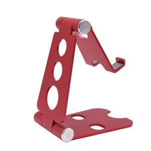 Adjustable Cell Phone Stand, Aluminum, Portable Desktop Phone Holder Dock, red, approx 15-131MM