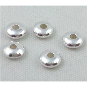 copper spacer bead, silver plated, approx 7mm dia