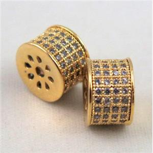Zircon, copper spacer bead, gold plated, approx 6.5x10mm