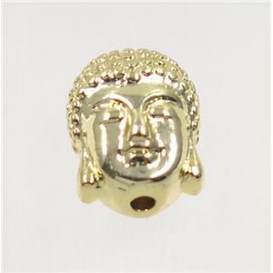 copper buddha beads, gold plated, approx 9x11mm