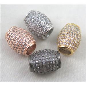 Zircon copper spacer bead, mixed color, approx 10x12mm, 5mm hole