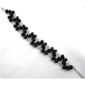Chinese Crystal glass Bracelet, approx 20mm wide, 7 inch(19cm) length