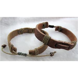 Genuine Leather Bracelet, Mix, 13mm wide, 8 inch length